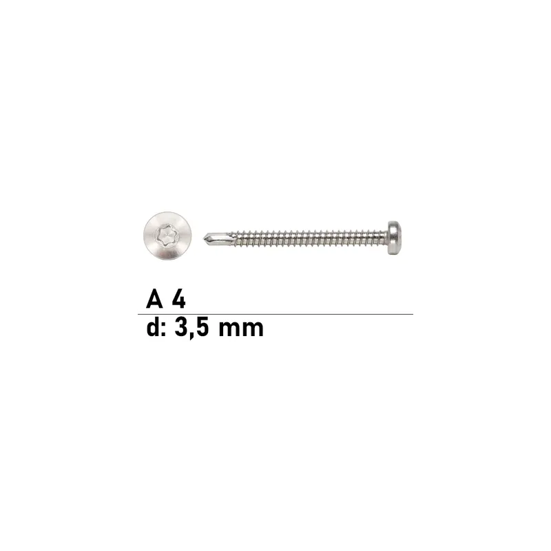 Expressversand DIN 7504 Bohrschraube - Form M - Edelstahl A4 - TX - 3,5x16 - TX10 - 1000 Stück
