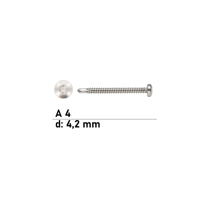 DIN 7504 Bohrschraube - Form M - Edelstahl A4 - TX - 4,2x25 - TX20 - 1000 Stück Garantierte Lieferung