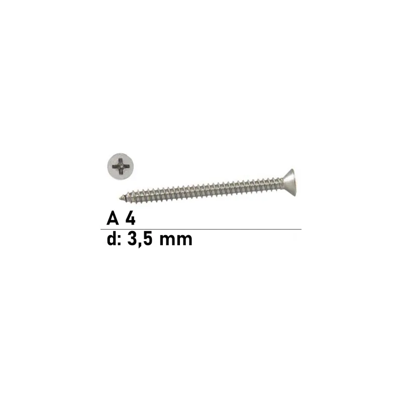 Abverkauf DIN 7982 A4 C 3,5X9,5 H Senk-Blechschrauben mit Kreuzschlitz - 1000 Stück