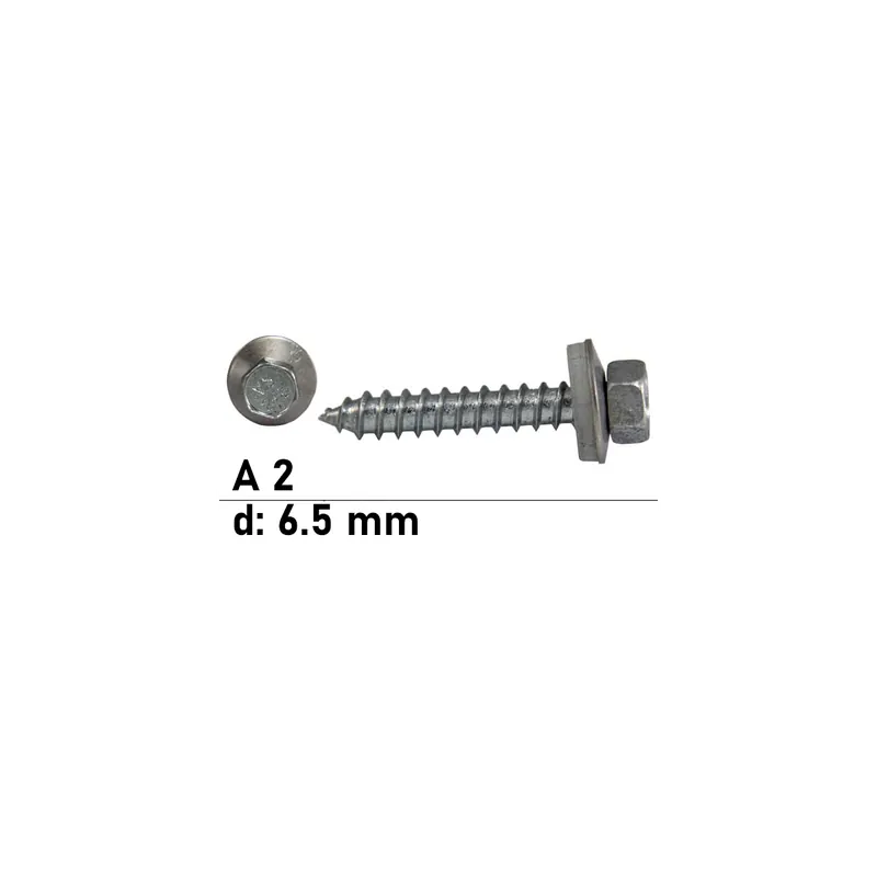 Abverkauf Art. 9059 A2 A 6,5X19 Fassadenbauschrauben mit Spitze Dichtscheibe 19 mm ( 500 Stück)