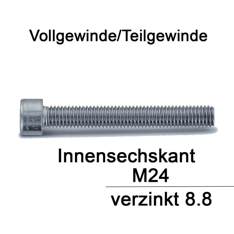 Zylinderschrauben ISO 4762 / DIN 912 – M24 – verzinkt 8.8 – Innensechskant (Reyher) Neu