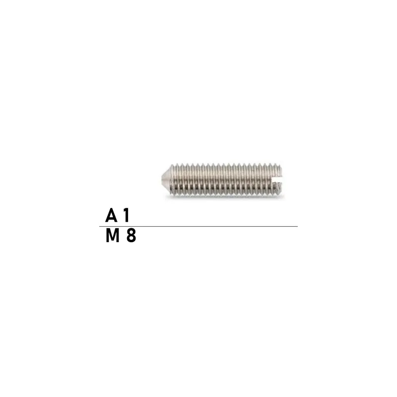 Aktuell DIN 553 A 1 Gewindestifte mit Spitze und Schlitz - Durchmesser M8