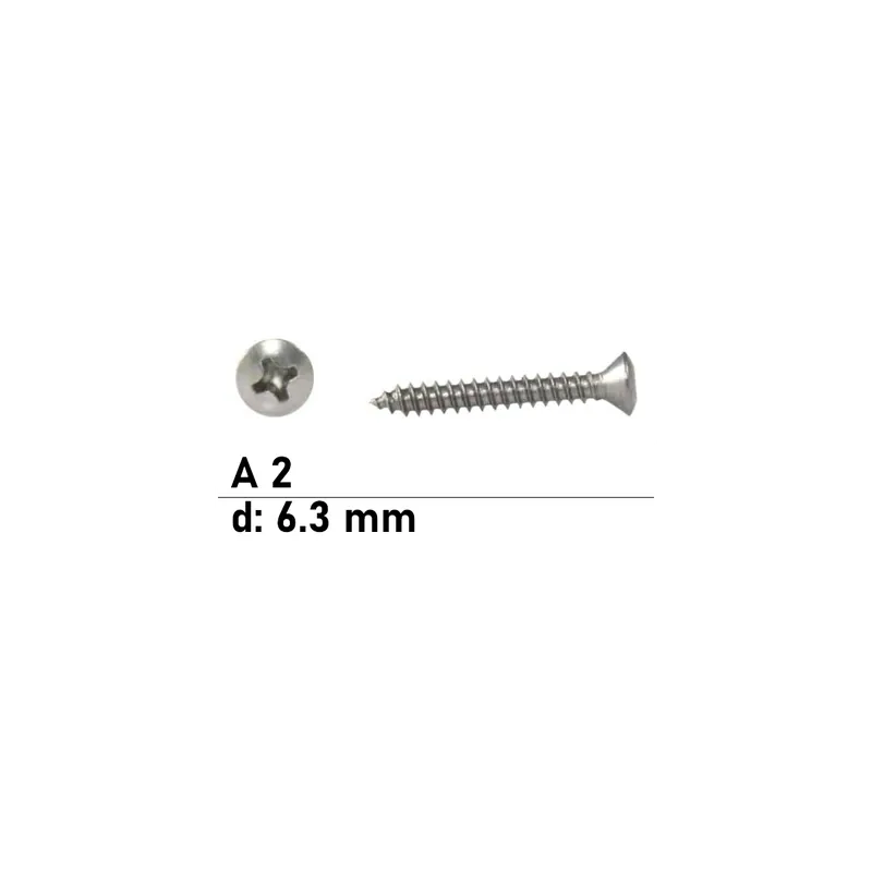 Abverkauf DIN 7983 Linsensenkblechschrauben H Edelstahl A2 - Durchmesser 6.3 mm