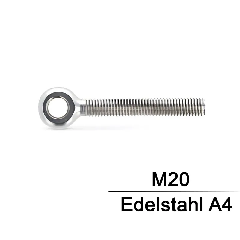 Abverkauf Augenschrauben DIN 444 - Vollgewinde - A4 - 20x100 mm - 10 Stück