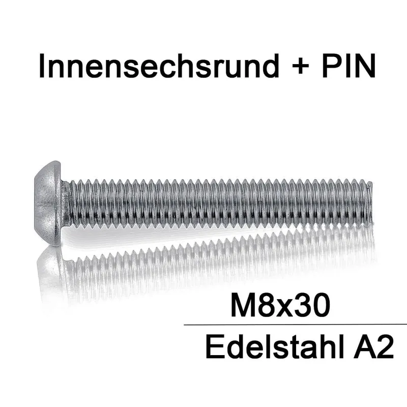 Abverkauf Sicherheitsschrauben Resis Torx - M8x30 - Flachrundkopf - Pin-Torx - A2 - 10 Stück