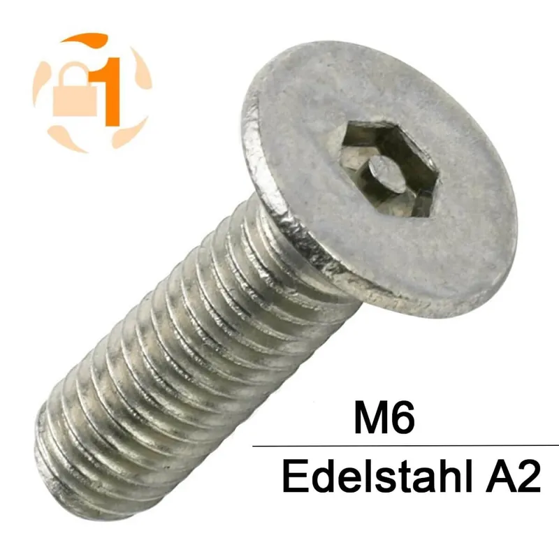 Abverkauf Sicherheitsschrauben Pin Hexagon - M6x30 - Senkkopf - Pin-Hex - A2 - 10 Stück