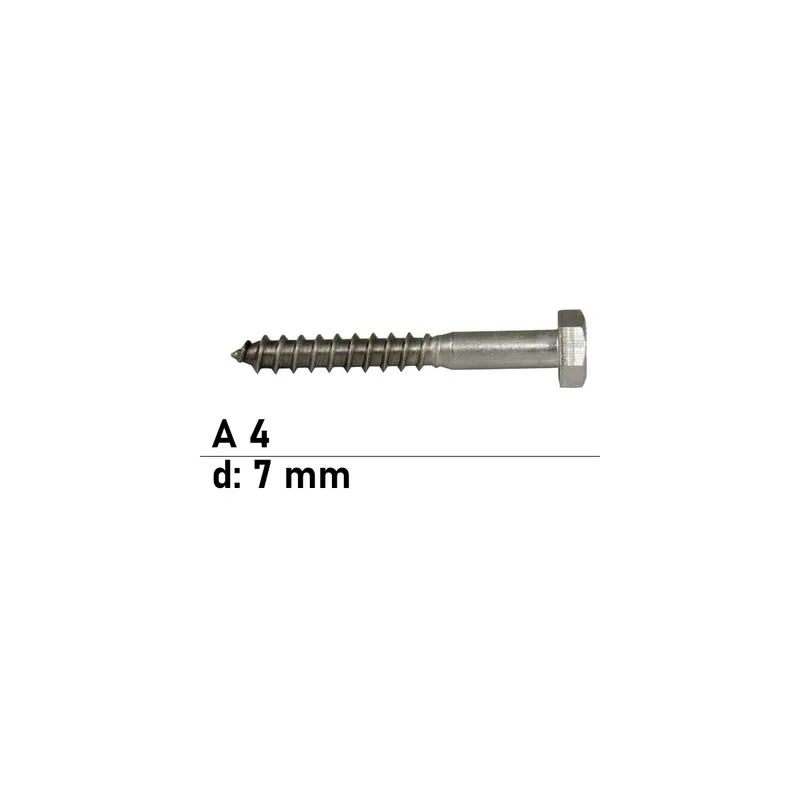 Schneller Versand DIN 571 Sechskant - Holzschraube A4 - 7x45 - 200 Stück