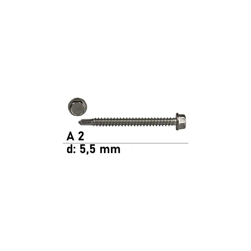 Abverkauf DIN 7504 Bohrschraube - Form K - Edelstahl A2 - 5,5x80 - 200 Stück
