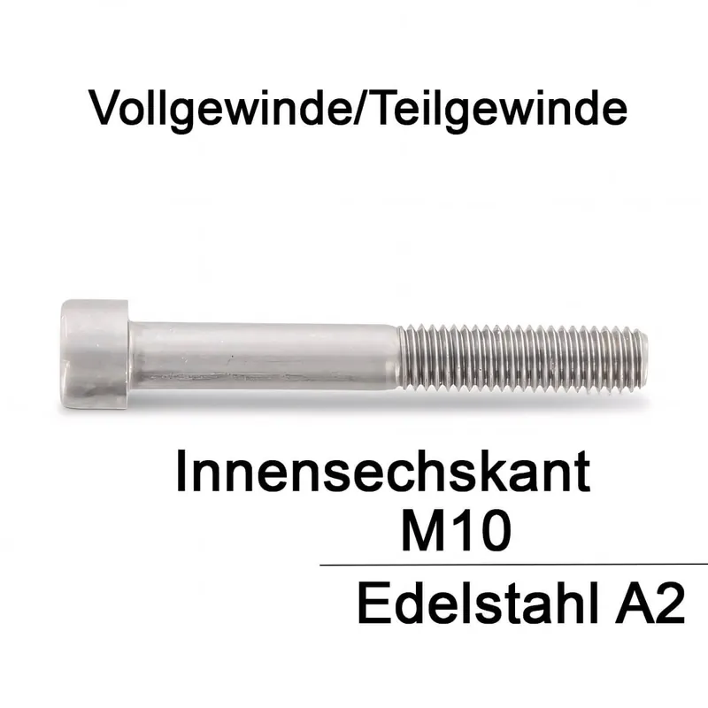 Zylinderschrauben ISO 4762 / DIN 912 – M10x50 – Innensechskant – A2 – 100 Stück (Reyher) Mega-Angebot