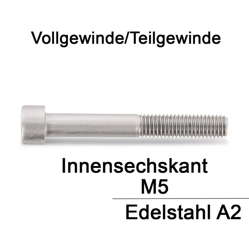Zylinderschrauben ISO 4762 / DIN 912 – M5x14 – Innensechskant – A2 – 100 Stück (Reyher) Abverkauf