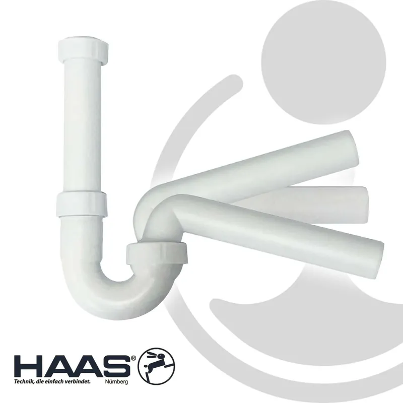 Bestpreis HAAS Waschtisch (1 1/4) - Spültischsiphon (1 1/2) Geruchsverschluss, DN 40/50, mit Kugelgelenk, Typ 4800/4805