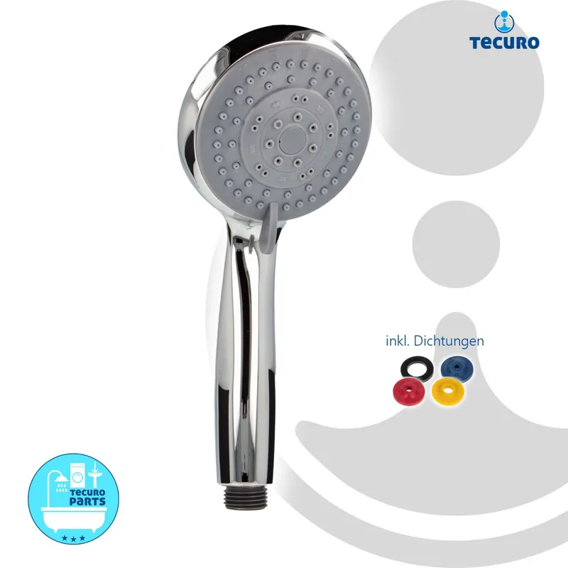 tecuro Handbrause ew-easy Ø 100 mm - 5-Funktionen und Antikalkdüsen, verchromt Sonderangebot