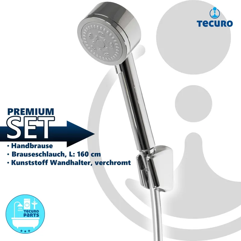 Preis Gesenkt tecuro Wannenset ew-80 - mit 5 Funktionen Handbrause, Brauseschlauch, Wandhalter