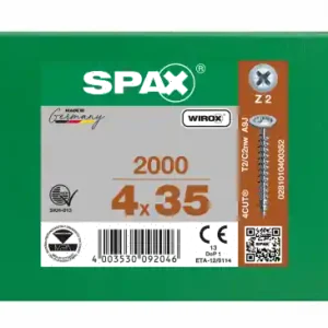 Top-Angebot SPAX Rückwandschraube Kreuzschlitz Z 4CUT Vollgewinde WIROX A3J 4x35 - 2000 Stk