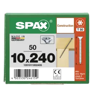 Aktuell SPAX Senkkopf 10 mm T-STAR plus - Vollgewinde WIROX A3J T50 - 10x240 - 50 Stk
